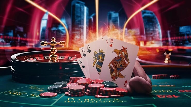 Live dealer blackjack table with multiple camera angles